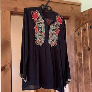 Black silk Johnny was tunic